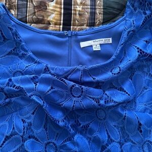 Studio One Royal Blue Floral Lace Top